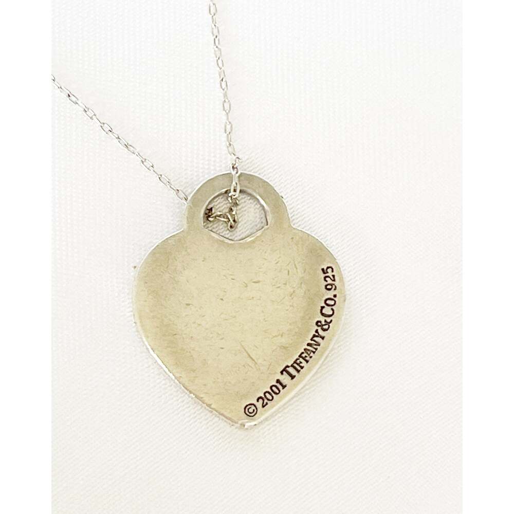 TIFFANY & CO Hallmark Heart Tag Pendant Necklace SS 925 Stamped Vintage 2001